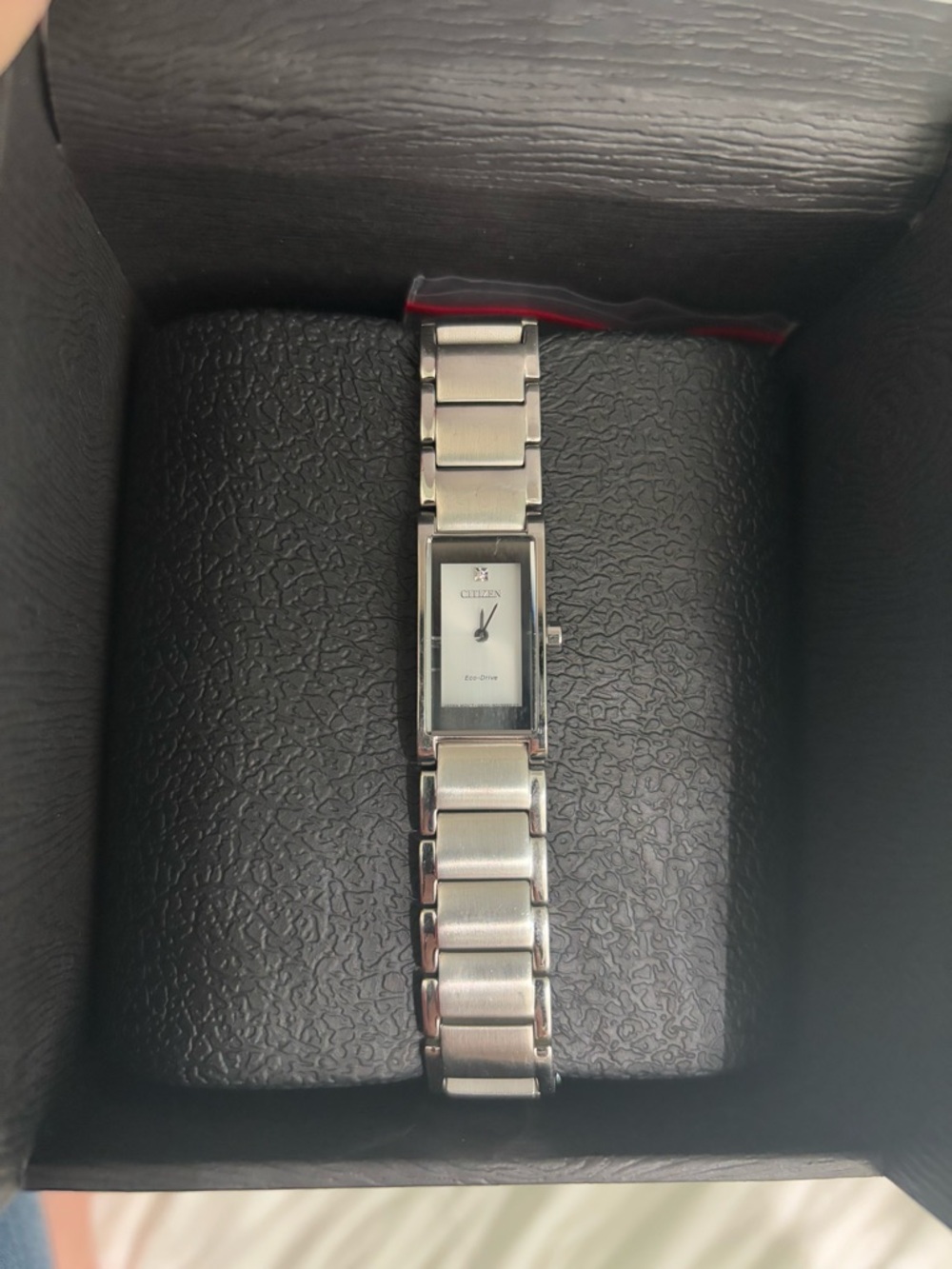 Citizen Silver-Tone Women's Rectangular Bracelet Watch Solar Powered with Links